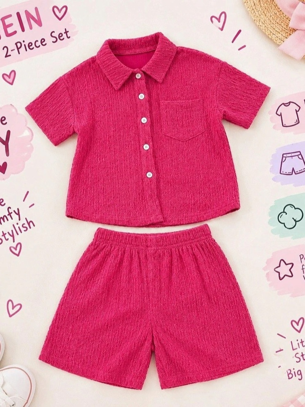 SHEIN Girls 2-Piece Set Pink Size 8Y